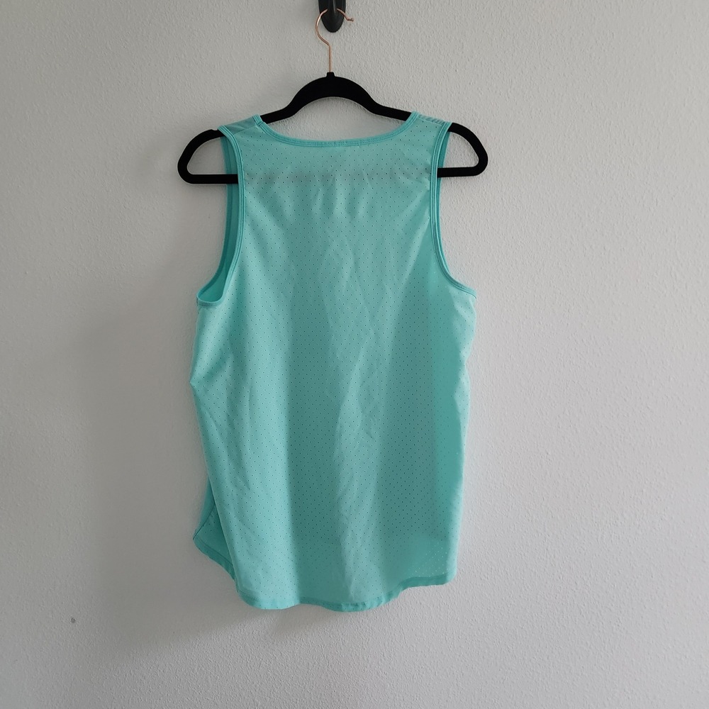 Womens Elsa Frozen Graphic Active Tank Top Blue Perforated Back size L 12-14 - Picture 2 of 8